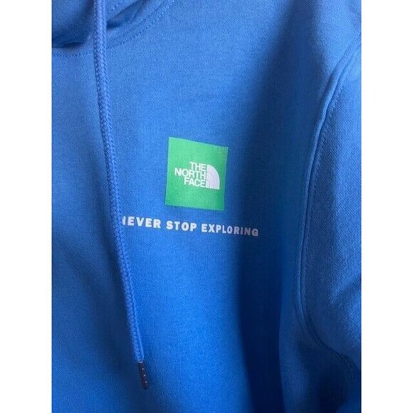 THE NORTH FACE MENS SIZE L PULLOVER BLUE HOODIE NWT NEVER STOP EXPORING - Picture 7 of 7